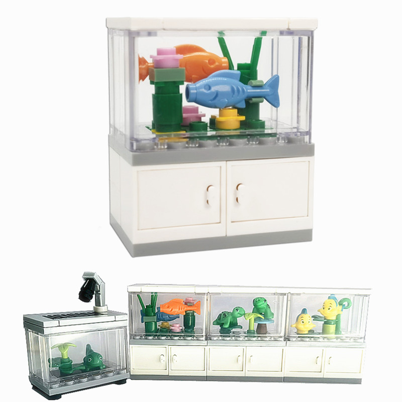 Aquarium Fish Lego - 도시 친구 물고기 탱크 빌딩 블록