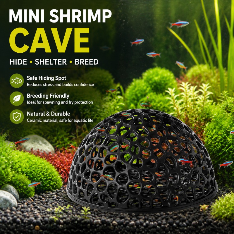 Aquarium Fish Hiding Spot - 미니 다공성 세라믹 새우 동굴 베타