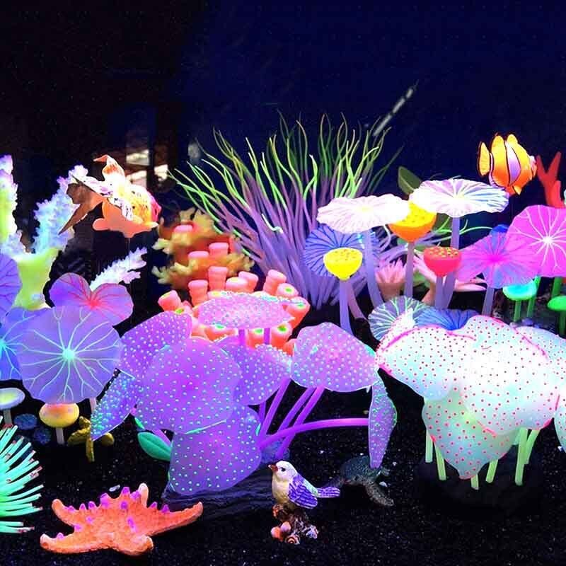 실리콘 발광 조경 인공 어항 물광 발광 산호 해바라기  - Aquarium Fish Enrichment 리뷰 및 가격