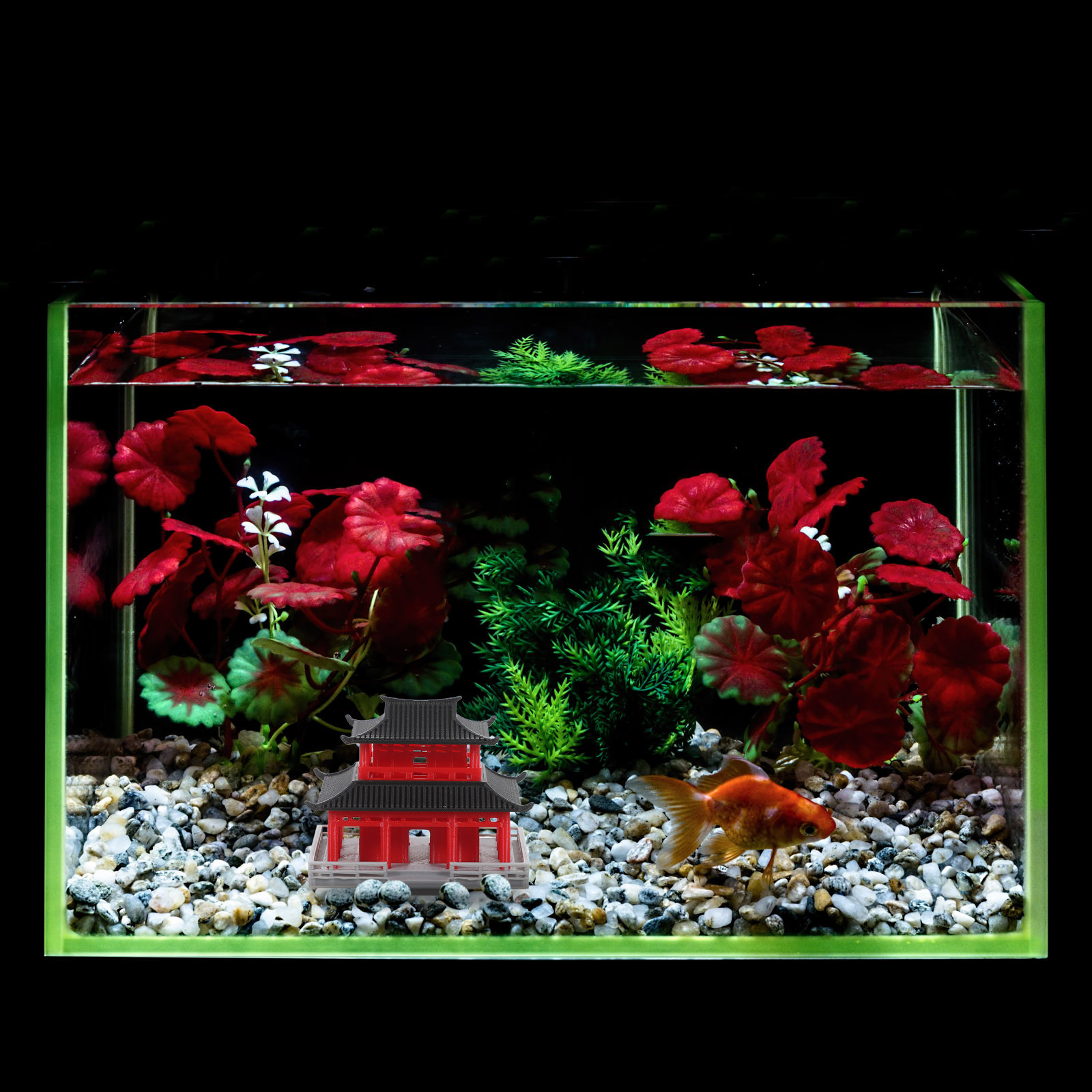 미니 파빌리온, 중국 고대 건축 양식, 수족관 장식,  - Fish Toy In Aquarium 리뷰 및 가격
