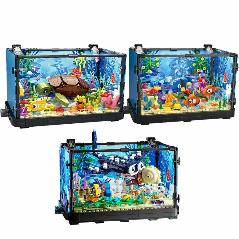 조명이 포함된 어항 빌딩 블록 세트, 수족관, 해양 거 - Aquarium Fish Lego 리뷰 및 가격