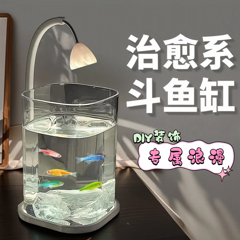 미니 베타 물고기 유리 수조 데스크탑 아쿠아리움 야간  - Fish Toy In Aquarium 리뷰 및 가격